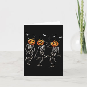 Rolig Halloween-pumpa Dansande Skelett Kostym W Kort