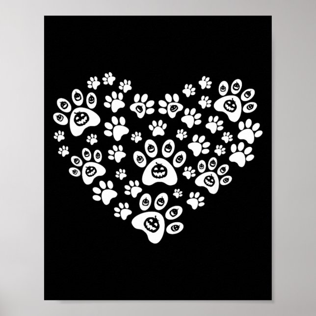 Rolig Halloween-pumpa hundfötter - Halloween hund Poster (Framsidan)