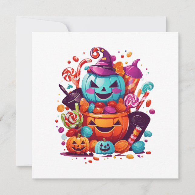 rolig halloween-pumpa inbjudningar (Framsida)