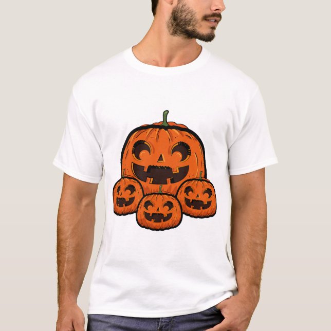 Rolig Halloween-pumpa, Kuslig Halloween T Shirt (Framsida)