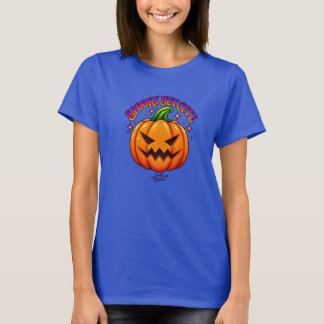 Rolig Halloween-pumpa Kuslig Jack O Lantern Kvinna T Shirt