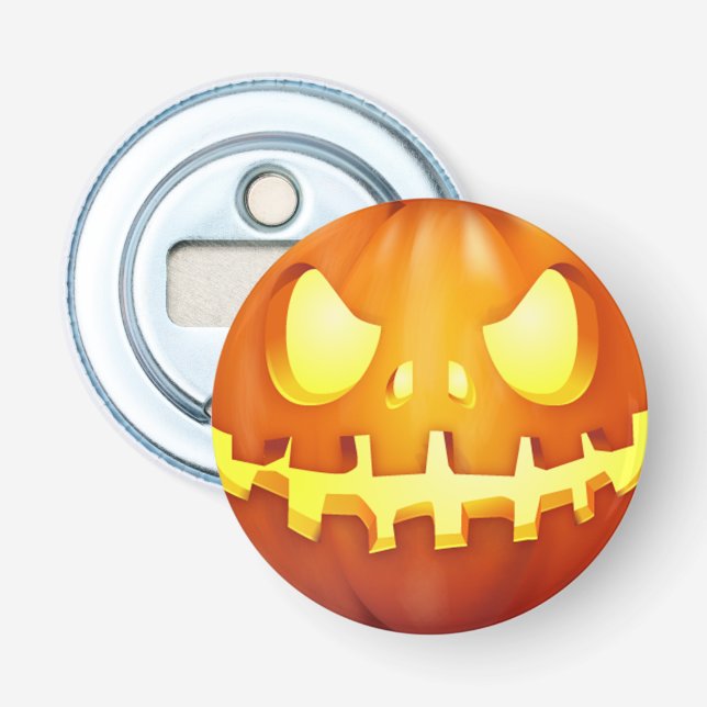 Rolig Halloween-pumpa Lysande Jack-o'-lykta Flasköppnare (Framsidan)