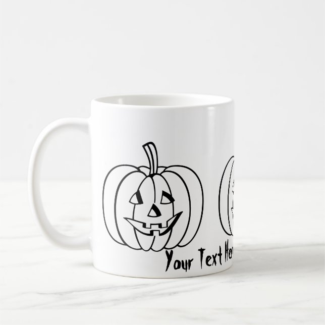 Rolig Halloween pumpa med för snitt ansikte ut Kaffemugg (Vänster)