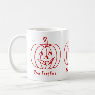 Rolig Halloween pumpa med för snitt ansikte ut Kaffemugg