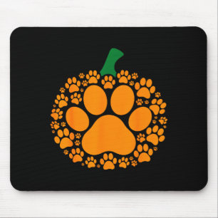 Rolig Halloween Pumpa Paw Print Hund Älskare Katt Musmatta