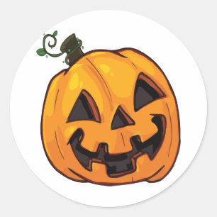 Rolig Halloween-pumpa Runt Klistermärke