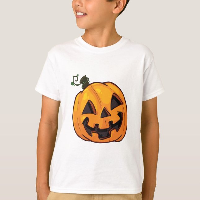 Rolig Halloween-pumpa  T Shirt (Framsida)