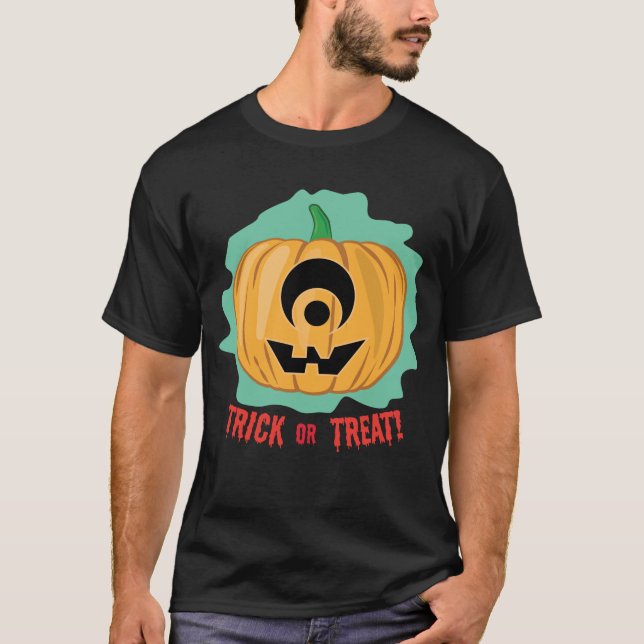 Rolig Halloween-pumpa T Shirt (Framsida)