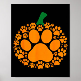 Rolig Halloween-pumpa tassavtryck hundälskare katt Poster