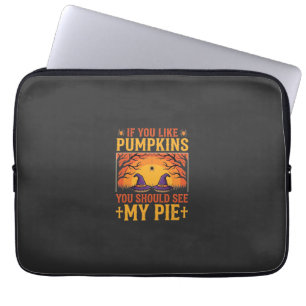 Rolig Halloween Pumpapaj Häxa Design_1 Laptop Fodral