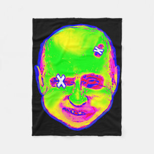 Rolig Halloween Putin Clown 1980-tal Retro Konst U Fleecefilt