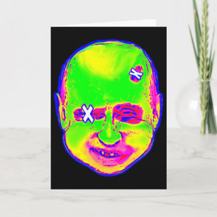 Rolig Halloween Putin Clown 1980-tal Retro Konst U Kort