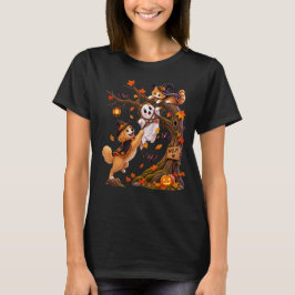 Rolig Halloween Räddar Hund En Spöke Som Fastnat I T Shirt