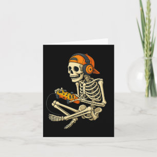Rolig Halloween skelett Gamer Videospel Pojkar M Kort