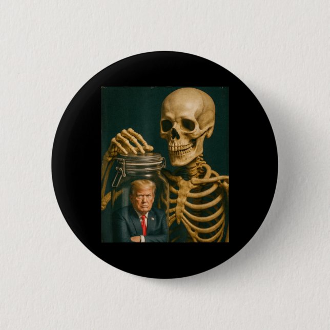 Rolig Halloween-skelett Knapp (Framsida)