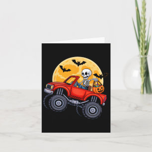 Rolig Halloween Skelett Monster Truck Barn Pojkar Kort
