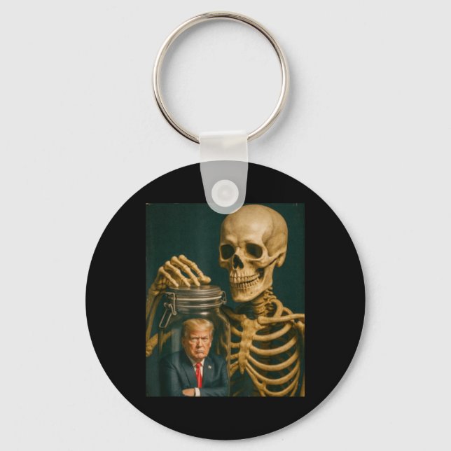 Rolig Halloween-skelett Nyckelring (Framsida)