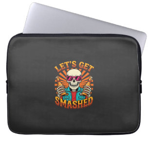 Rolig Halloween Skelett Öl Smashed Design_1 Laptop Fodral