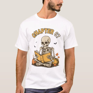 Rolig Halloween-skelett som läser bok 67 memes _1  T Shirt