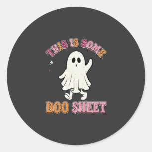 Rolig Halloween Spök Boo Ark Floral Retro Design Runt Klistermärke