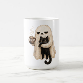 Rolig Halloween Spök Katt, Meh Kaffe Kuslig Katt Kaffemugg