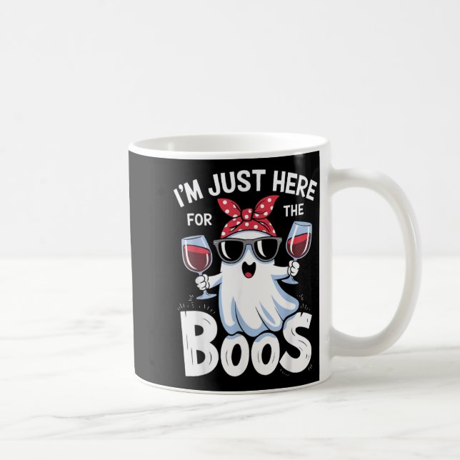 Rolig Halloween-spökdesign Jag är här för Buorna Kaffemugg (Höger)