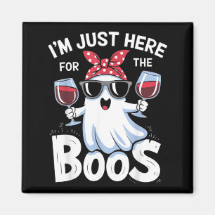 Rolig Halloween-spökdesign Jag är här för Buorna Magnet
