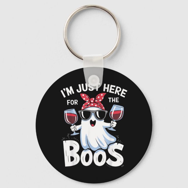 Rolig Halloween-spökdesign Jag är här för Buorna Nyckelring (Framsida)