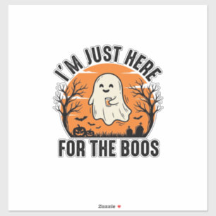 Rolig Halloween-spöke Bara Här för Bu-arna Tröja Klistermärken