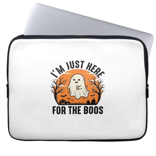 Rolig Halloween-spöke Bara Här för Bu-arna Tröja Laptop Fodral (Framsidan)