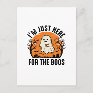 Rolig Halloween-spöke Bara Här för Bu-arna Tröja Vykort