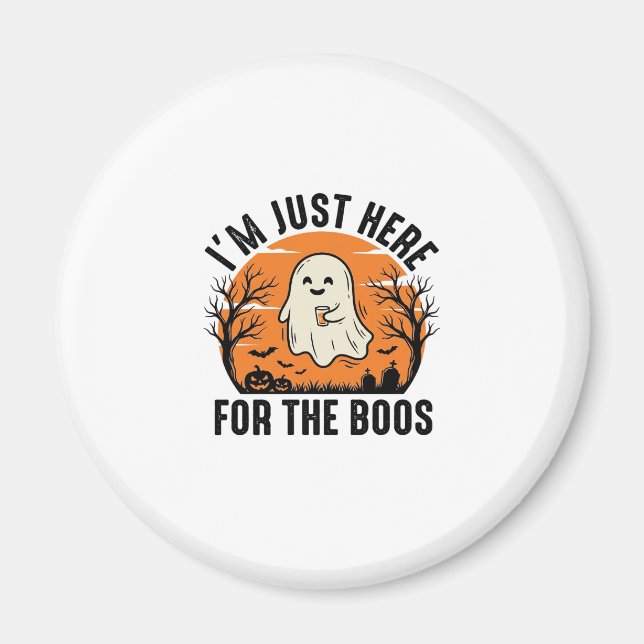 Rolig Halloween-spöke bara här för Buo-tröja Magnet (Framsidan)