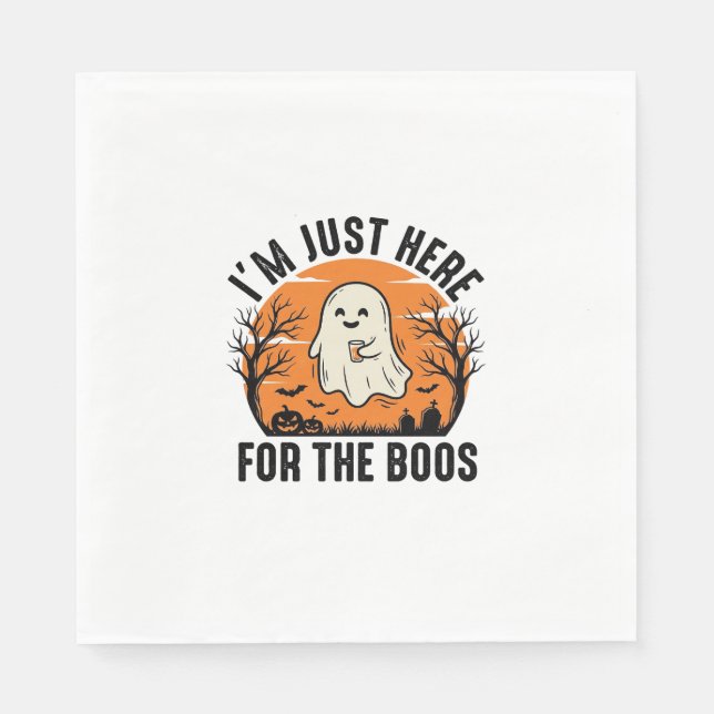 Rolig Halloween-spöke bara här för Buo-tröja Pappersservett (Framsidan)