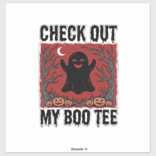 Rolig Halloween-spöke Boo T-shirt Vintage Vector D Klistermärken