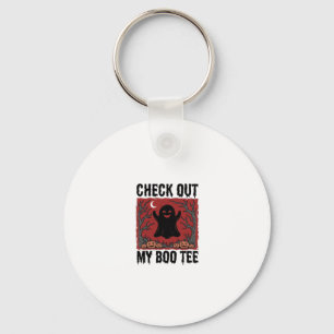 Rolig Halloween-spöke Boo T-shirt Vintage Vector D Nyckelring