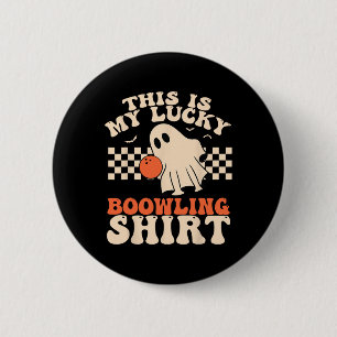 Rolig Halloween-spöke Boowling Bowler Kostym Bowl Knapp