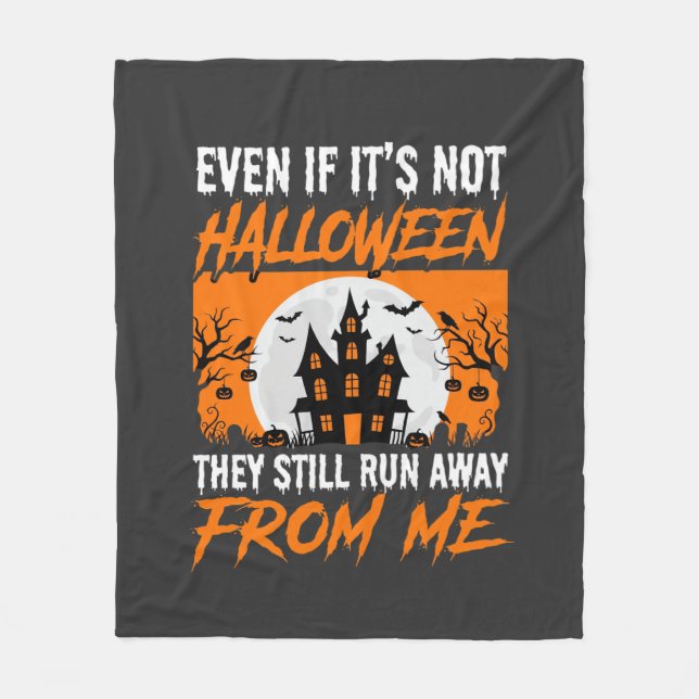 Rolig Halloween Spökhus Citat Grafik Fleecefilt (Framsidan)