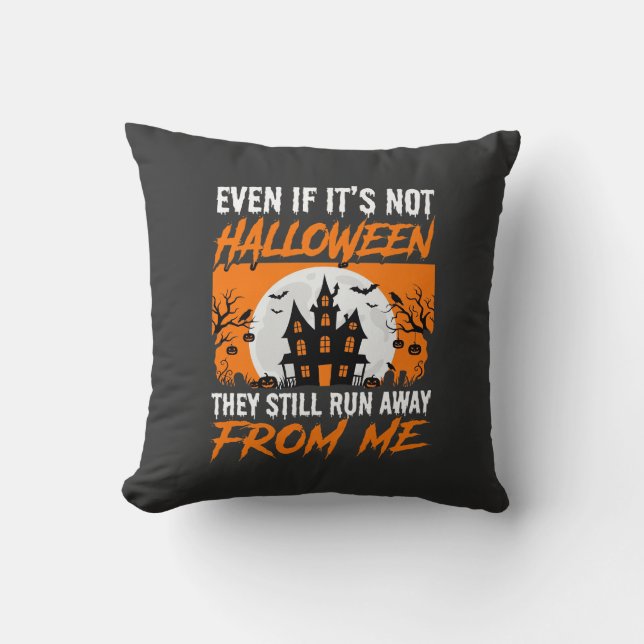 Rolig Halloween Spökhus Citat Grafik Kudde (Framsida)