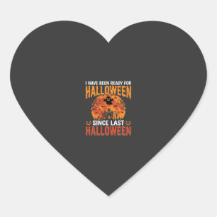 Rolig Halloween Spökhus Spök Måne Design Hjärtformat Klistermärke