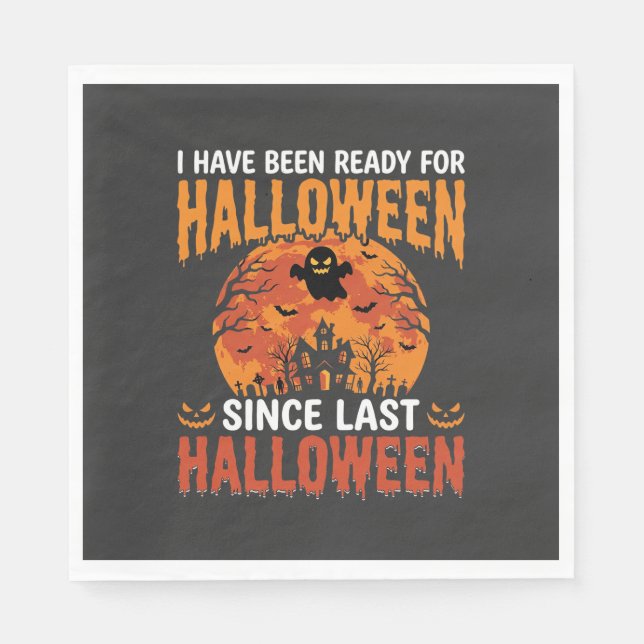 Rolig Halloween Spökhus Spök Måne Design Pappersservett (Framsidan)