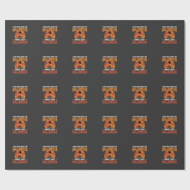 Rolig Halloween Spökhus Spök Måne Design Presentpapper (Platt)