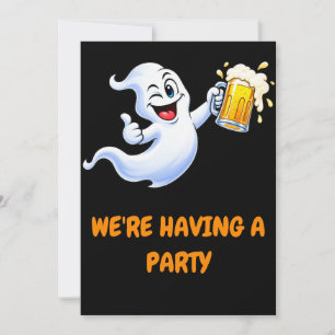 Rolig Halloween-spököl-puns-inbjudan till fest Inbjudningar