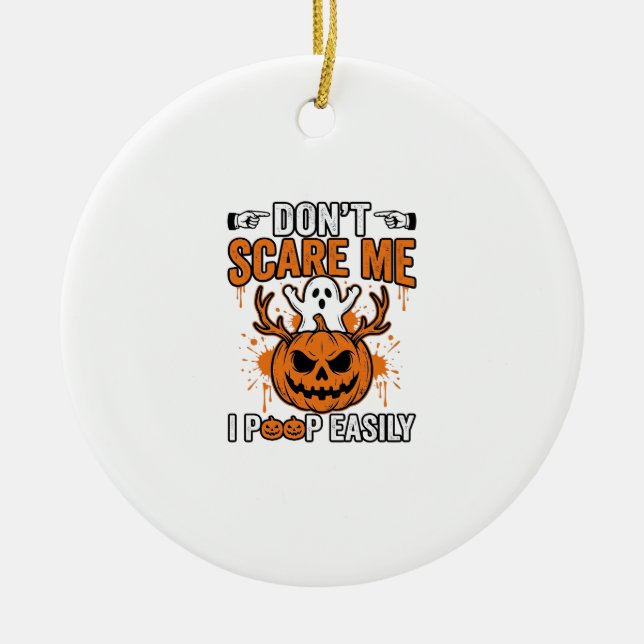 Rolig Halloween Spökpumpa Citat Vektor Design_ Julgransprydnad Keramik (Framsidan)