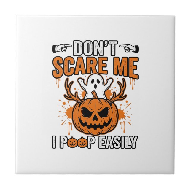Rolig Halloween-spökpumpa Citat Vektor Design_ Kakelplatta (Framsidan)