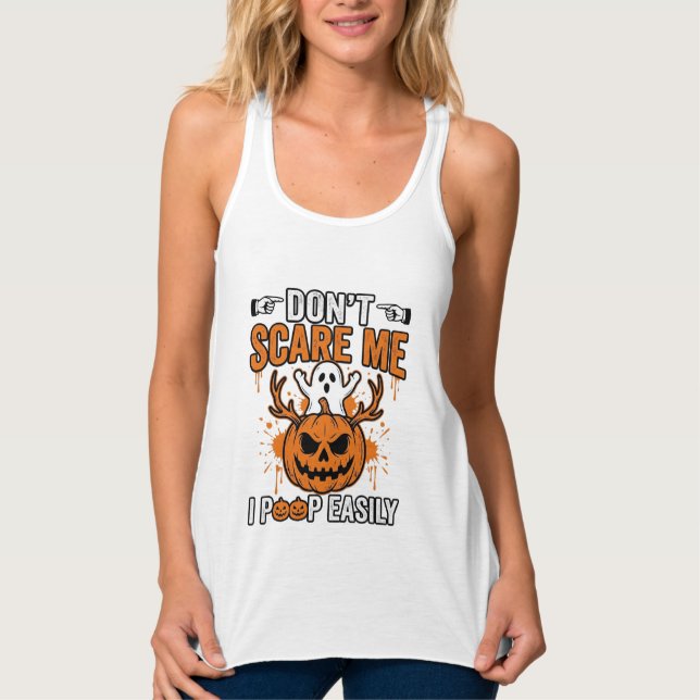 Rolig Halloween Spökpumpa Citat Vektor Design_ Linne Med Racerback (Framsida)