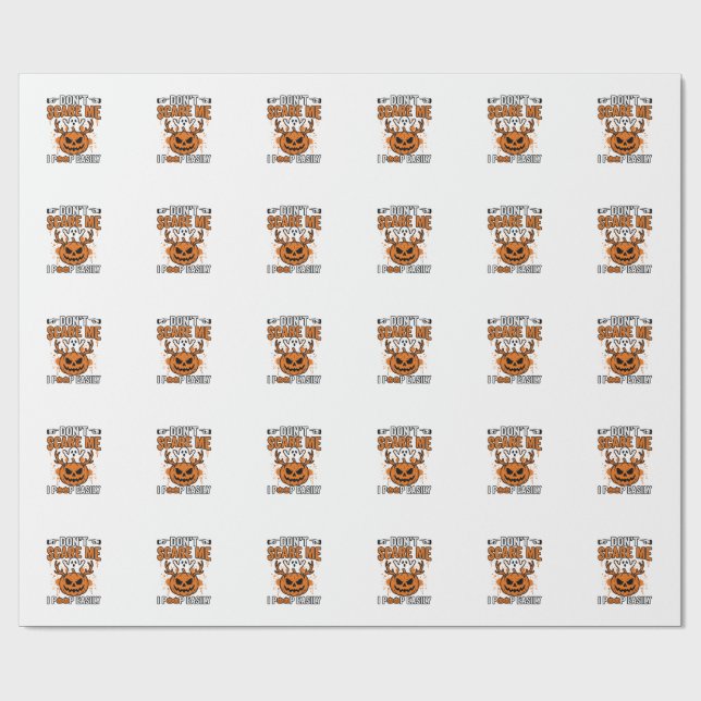Rolig Halloween Spökpumpa Citat Vektor Design_ Presentpapper (Platt)