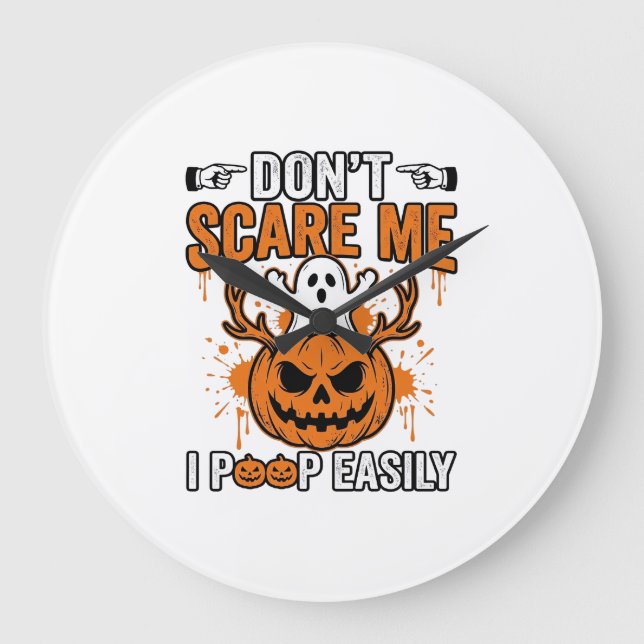 Rolig Halloween Spökpumpa Citat Vektor Design_ Stor Klocka (Framsida)