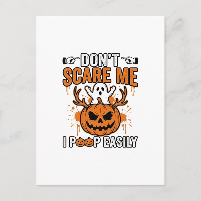 Rolig Halloween Spökpumpa Citat Vektor Design_ Vykort (Framsida)