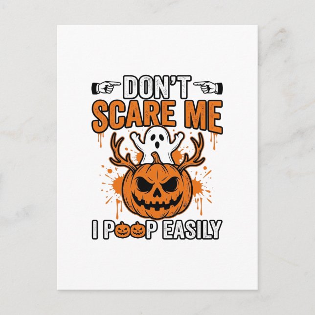 Rolig Halloween Spökpumpa Citat Vektor Design_ Vykort (Framsida)