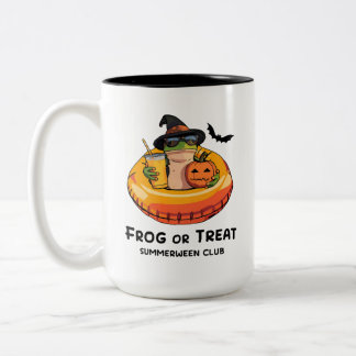 Rolig Halloween Summerween-vibbar Groda Djur Meme Två-Tonad Mugg